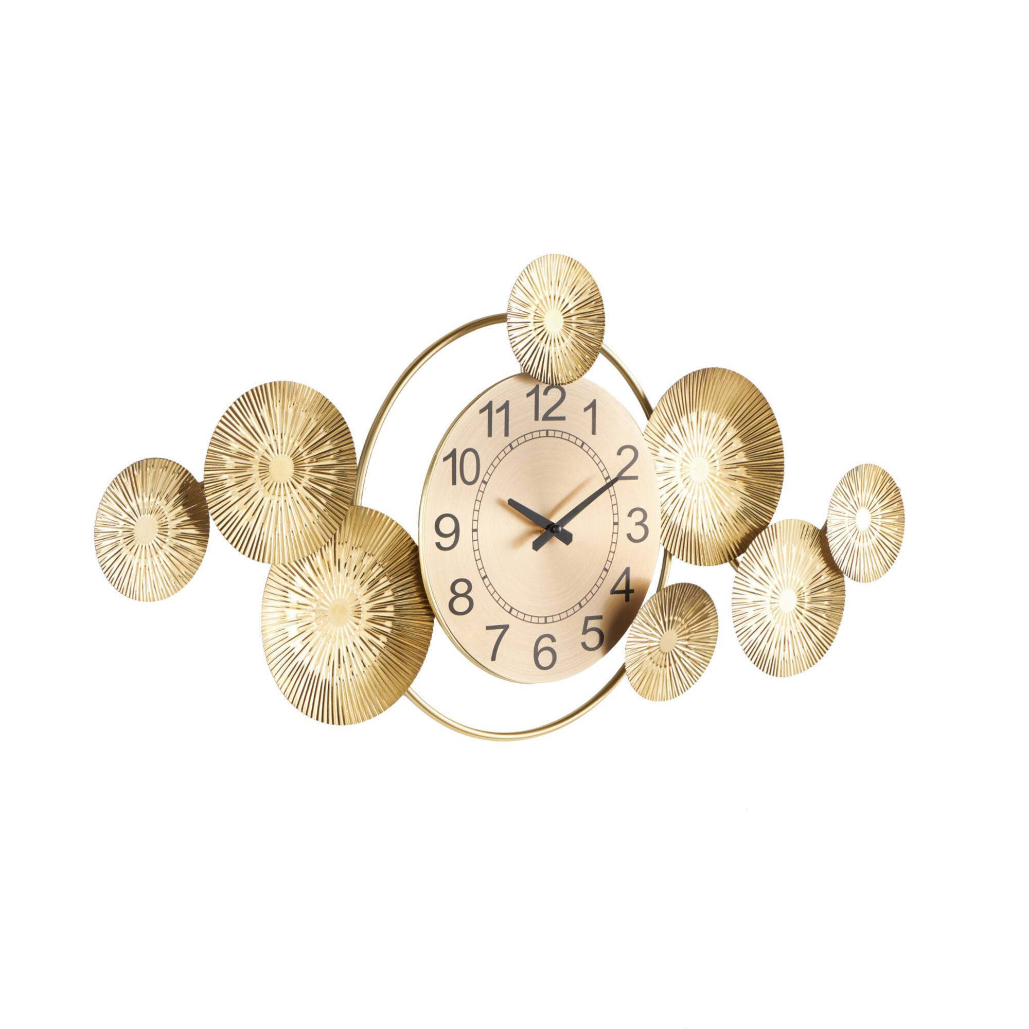 31.4" Gold Stainless Steel Metal Decorative Wall Clock